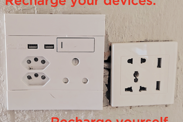 Recharge your devices. Recharge yourself!