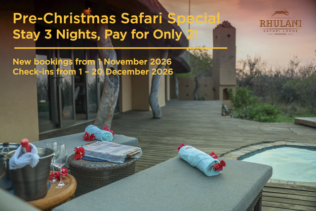 Pre-Christmas Safari Special: Stay 3 Nights, Pay for Only 2!